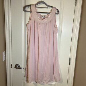 Miss Elaine Exclusively for Dillard's Vintage Sleeveless Nightgown Pastel Pink